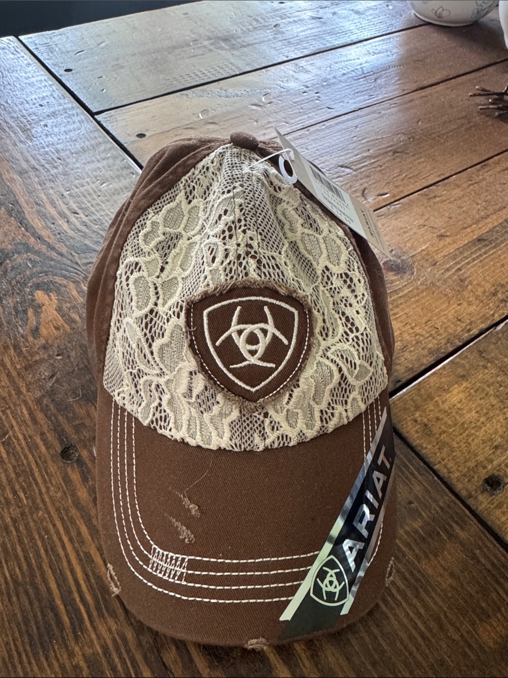 Ariat Brown and Cream Lace Cap